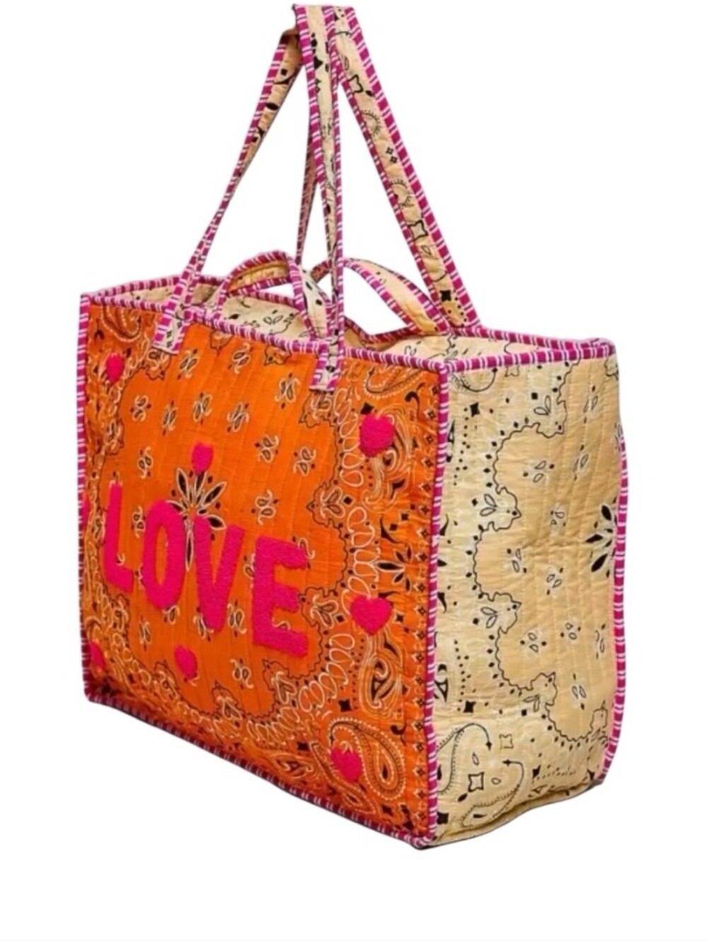 POL Clothing LOVE Bandana Quilted Tote Bag - Picture 4 of 16